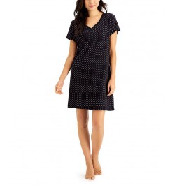 The Everyday Cotton Printed Sleep Shirt Black $13.91 Sleepwear