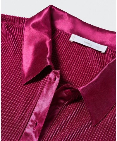 Women's Pleated Shirt Purple $32.90 Tops