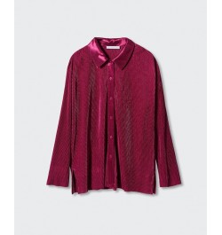 Women's Pleated Shirt Purple $32.90 Tops