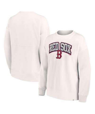 Women's Branded Cream Boston Red Sox Leopard Pullover Sweatshirt Cream $32.50 Sweatshirts