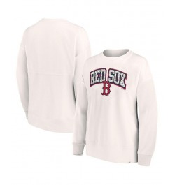 Women's Branded Cream Boston Red Sox Leopard Pullover Sweatshirt Cream $32.50 Sweatshirts