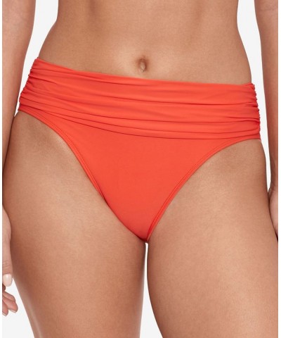 Beach Club Ruched Bikini Bottoms Orange $33.00 Swimsuits