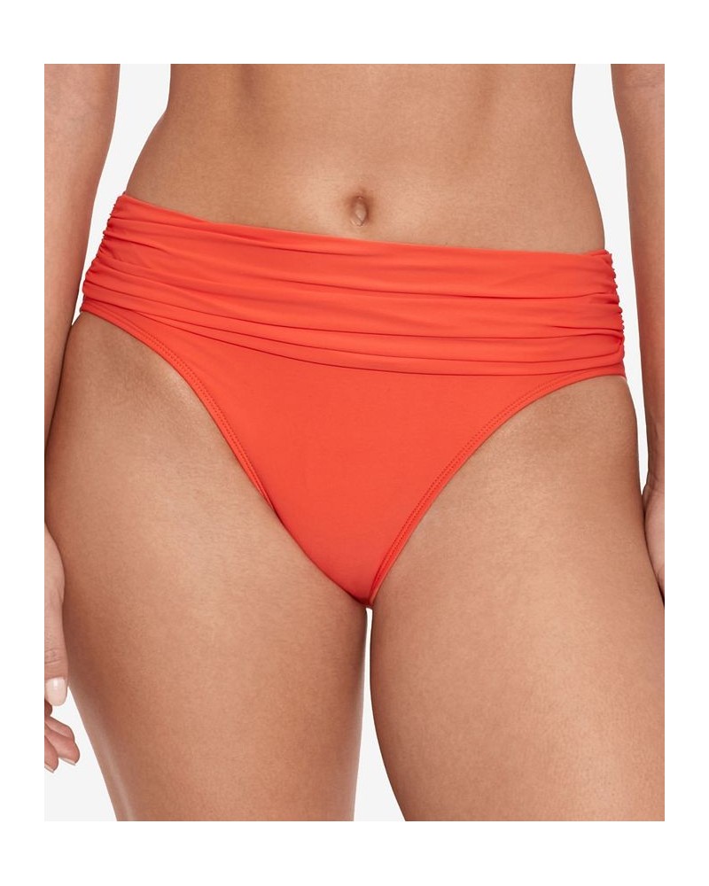 Beach Club Ruched Bikini Bottoms Orange $33.00 Swimsuits