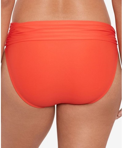 Beach Club Ruched Bikini Bottoms Orange $33.00 Swimsuits