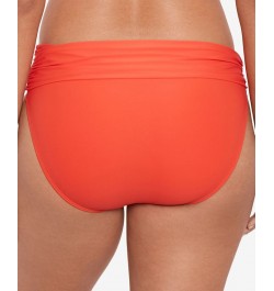 Beach Club Ruched Bikini Bottoms Orange $33.00 Swimsuits