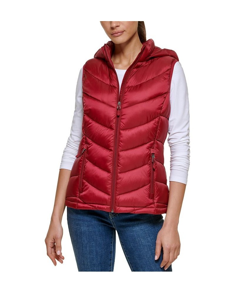 Women's Packable Hooded Puffer Vest Cloud White $16.40 Coats