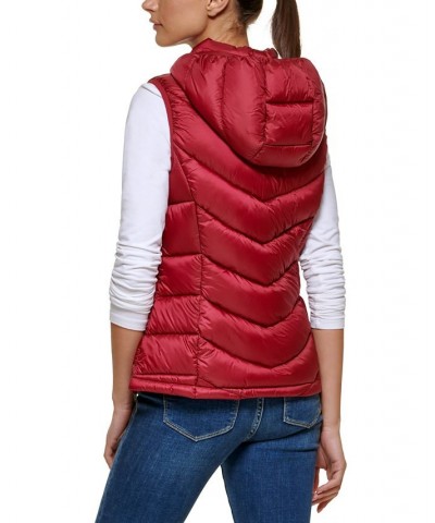 Women's Packable Hooded Puffer Vest Cloud White $16.40 Coats