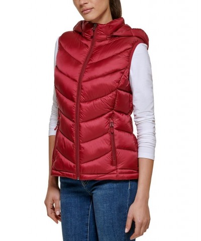 Women's Packable Hooded Puffer Vest Cloud White $16.40 Coats