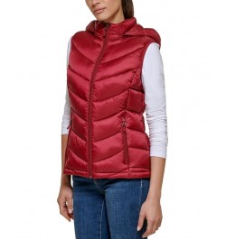 Women's Packable Hooded Puffer Vest Cloud White $16.40 Coats