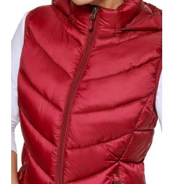 Women's Packable Hooded Puffer Vest Cloud White $16.40 Coats