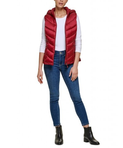 Women's Packable Hooded Puffer Vest Cloud White $16.40 Coats