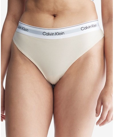 Plus Size Modern Naturals Thong Underwear QF7046 Tan/Beige $12.99 Panty