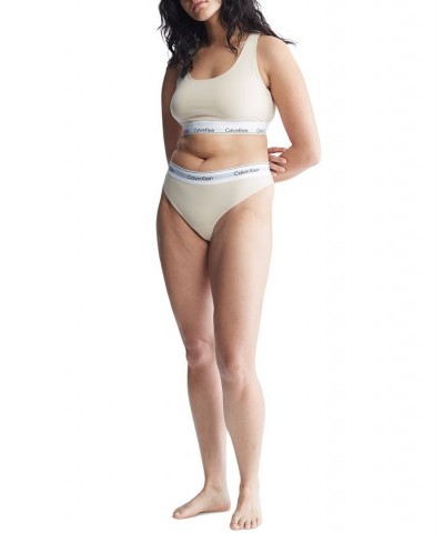 Plus Size Modern Naturals Thong Underwear QF7046 Tan/Beige $12.99 Panty