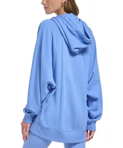 Women's Oversized Cotton Zip-Up Hoodie Persian Jewel $22.89 Sweatshirts