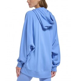 Women's Oversized Cotton Zip-Up Hoodie Persian Jewel $22.89 Sweatshirts