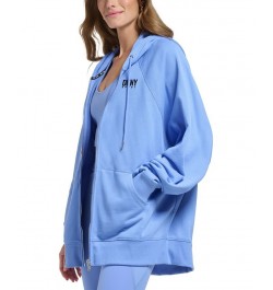 Women's Oversized Cotton Zip-Up Hoodie Persian Jewel $22.89 Sweatshirts