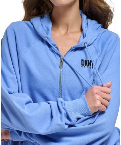 Women's Oversized Cotton Zip-Up Hoodie Persian Jewel $22.89 Sweatshirts