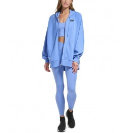 Women's Oversized Cotton Zip-Up Hoodie Persian Jewel $22.89 Sweatshirts