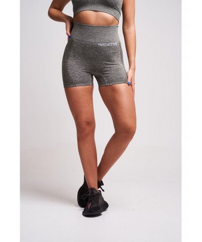 Women's Fortel Recycled Ruched Booty Shorts - Petrol Marl Grey $26.50 Shorts