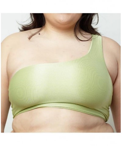 Adult Women's Plus Size Midnight Soiree One Shoulder Top Light/Pastel Green $40.80 Swimsuits