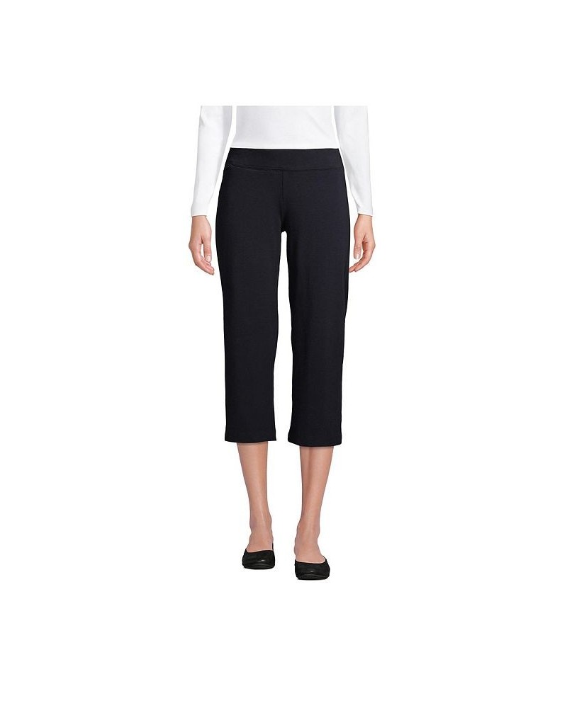 Women's Tall Starfish Mid Rise Elastic Waist Pull On Crop Pants Black $34.42 Pants