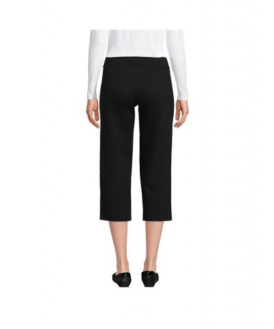 Women's Tall Starfish Mid Rise Elastic Waist Pull On Crop Pants Black $34.42 Pants