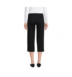 Women's Tall Starfish Mid Rise Elastic Waist Pull On Crop Pants Black $34.42 Pants