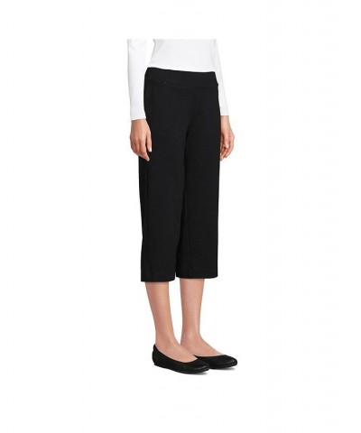 Women's Tall Starfish Mid Rise Elastic Waist Pull On Crop Pants Black $34.42 Pants