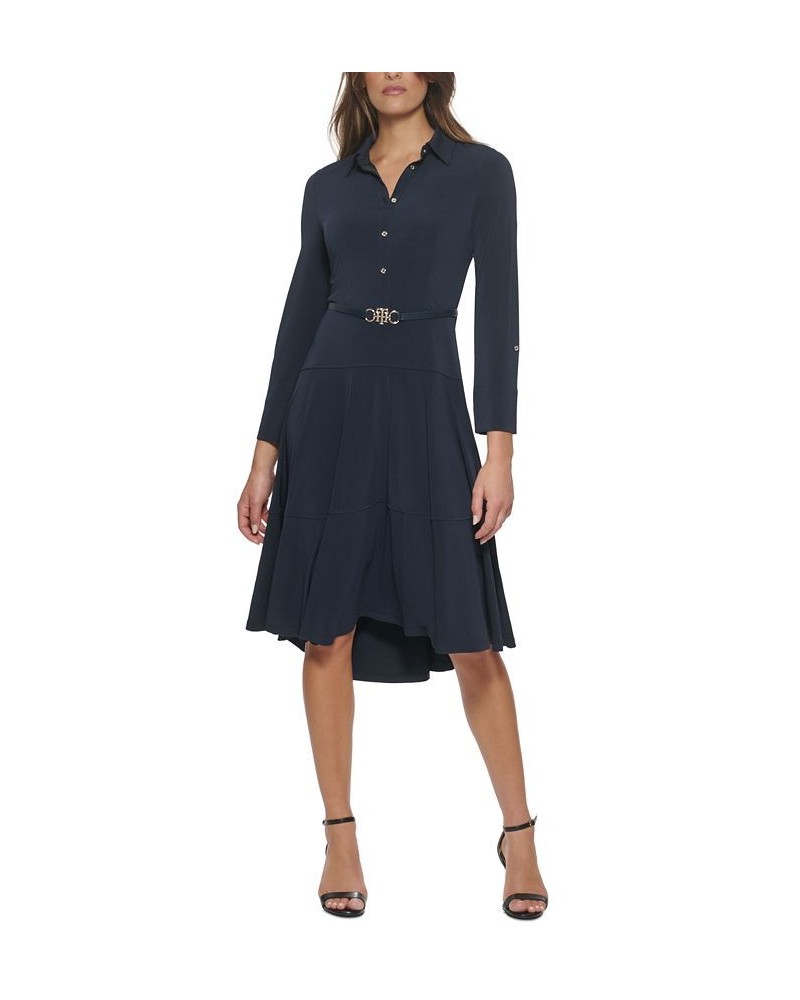 Belted Jersey Shirtdress Sky Captain $51.43 Dresses