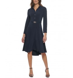 Belted Jersey Shirtdress Sky Captain $51.43 Dresses