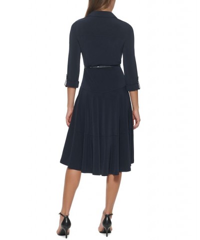 Belted Jersey Shirtdress Sky Captain $51.43 Dresses