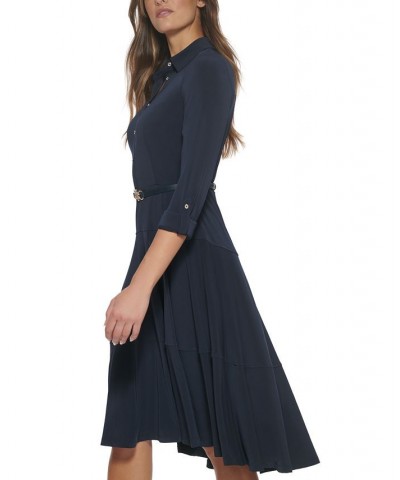 Belted Jersey Shirtdress Sky Captain $51.43 Dresses