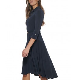 Belted Jersey Shirtdress Sky Captain $51.43 Dresses