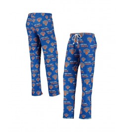 Women's Blue New York Knicks Zest Allover Print Sleep Pants Blue $25.36 Pajama