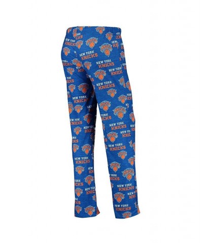 Women's Blue New York Knicks Zest Allover Print Sleep Pants Blue $25.36 Pajama