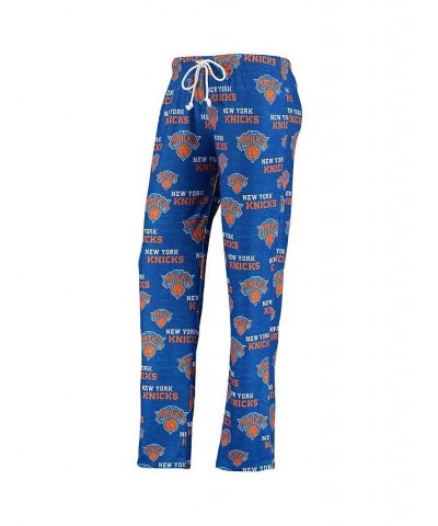 Women's Blue New York Knicks Zest Allover Print Sleep Pants Blue $25.36 Pajama