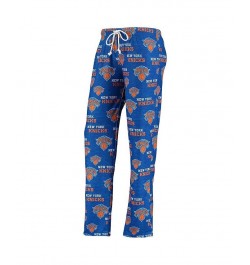 Women's Blue New York Knicks Zest Allover Print Sleep Pants Blue $25.36 Pajama