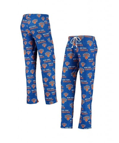 Women's Blue New York Knicks Zest Allover Print Sleep Pants Blue $25.36 Pajama