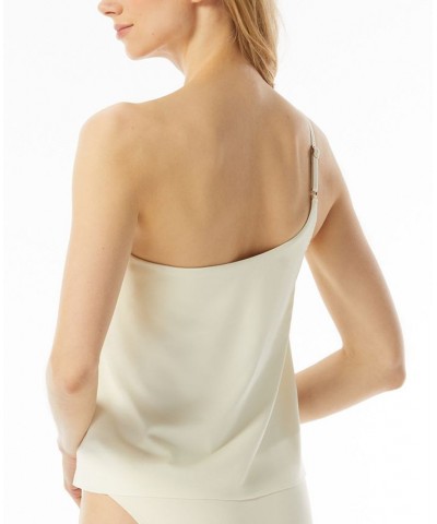 Women's Chain-Detail One-Shoulder Tankini White $54.52 Swimsuits