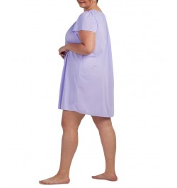 Plus Size Tricot Flutter Sleeve Short Gown Purple $13.36 Sleepwear