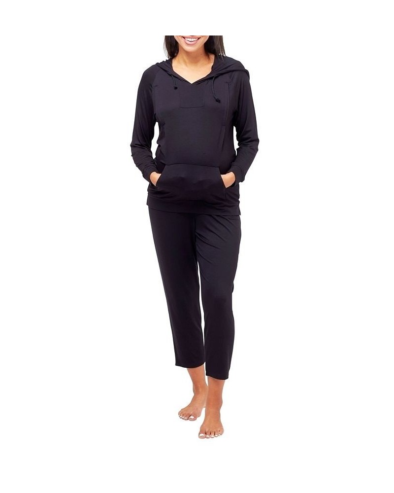 Simone Nursing Hoodie Black $51.94 Sleepwear