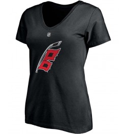 Women's Sebastian Aho Black Carolina Hurricanes Alternate Authentic Stack Name Number V-Neck T-shirt Black $22.67 Tops