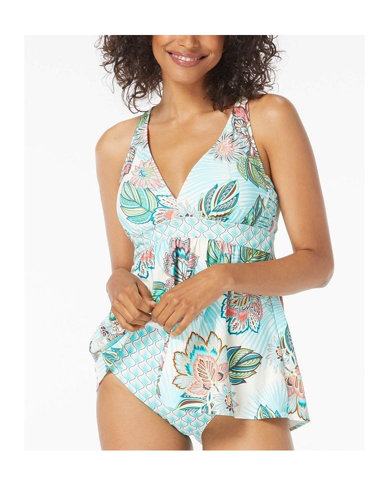 Women's Printed Sublime Bra-Sized Tankini Top Ivory $50.76 Swimsuits