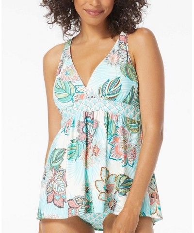 Women's Printed Sublime Bra-Sized Tankini Top Ivory $50.76 Swimsuits