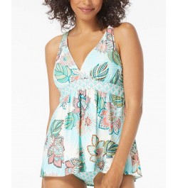 Women's Printed Sublime Bra-Sized Tankini Top Ivory $50.76 Swimsuits