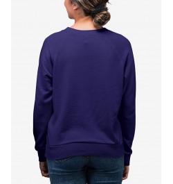 Women's Crewneck Word Art Just a Small Town Girl Sweatshirt Top Purple $26.49 Tops