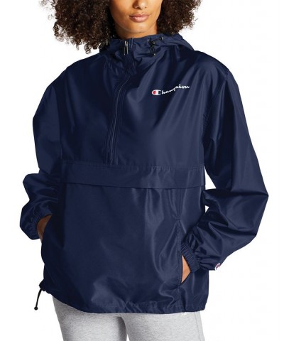 Women's Packable Hooded Jacket Blue $25.81 Jackets
