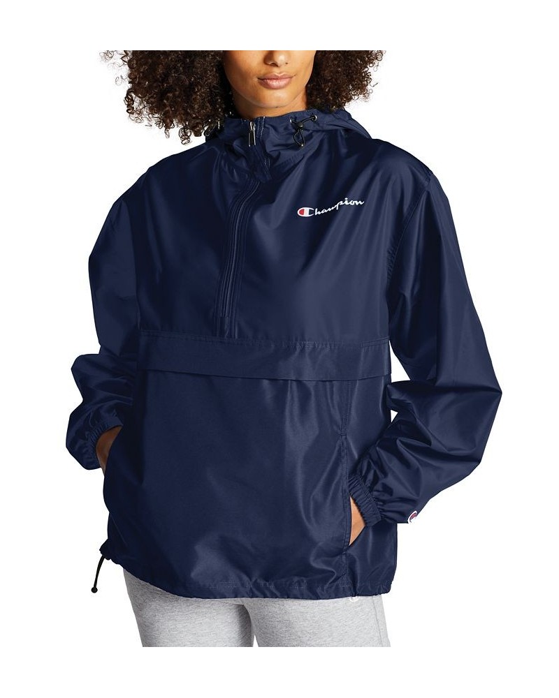 Women's Packable Hooded Jacket Blue $25.81 Jackets