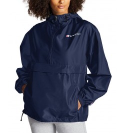 Women's Packable Hooded Jacket Blue $25.81 Jackets