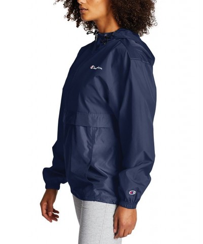 Women's Packable Hooded Jacket Blue $25.81 Jackets